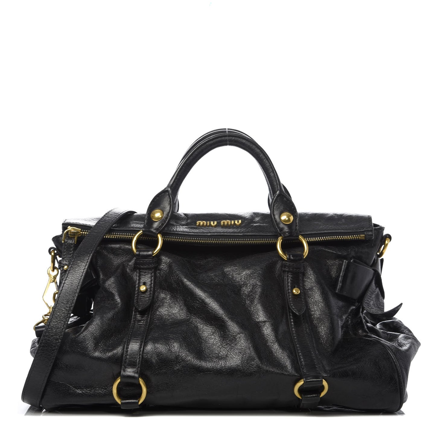 Vitello Lux Medium Bow Bag Black