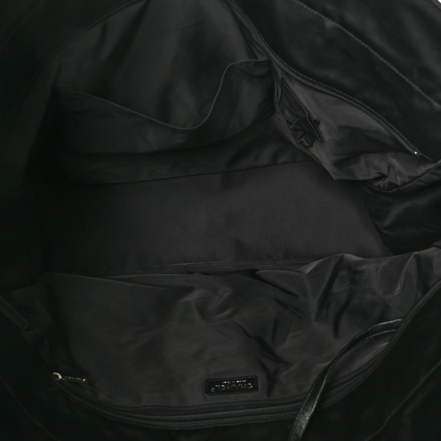 Coated Canvas Stitched XL Paris Biarritz Tote Black