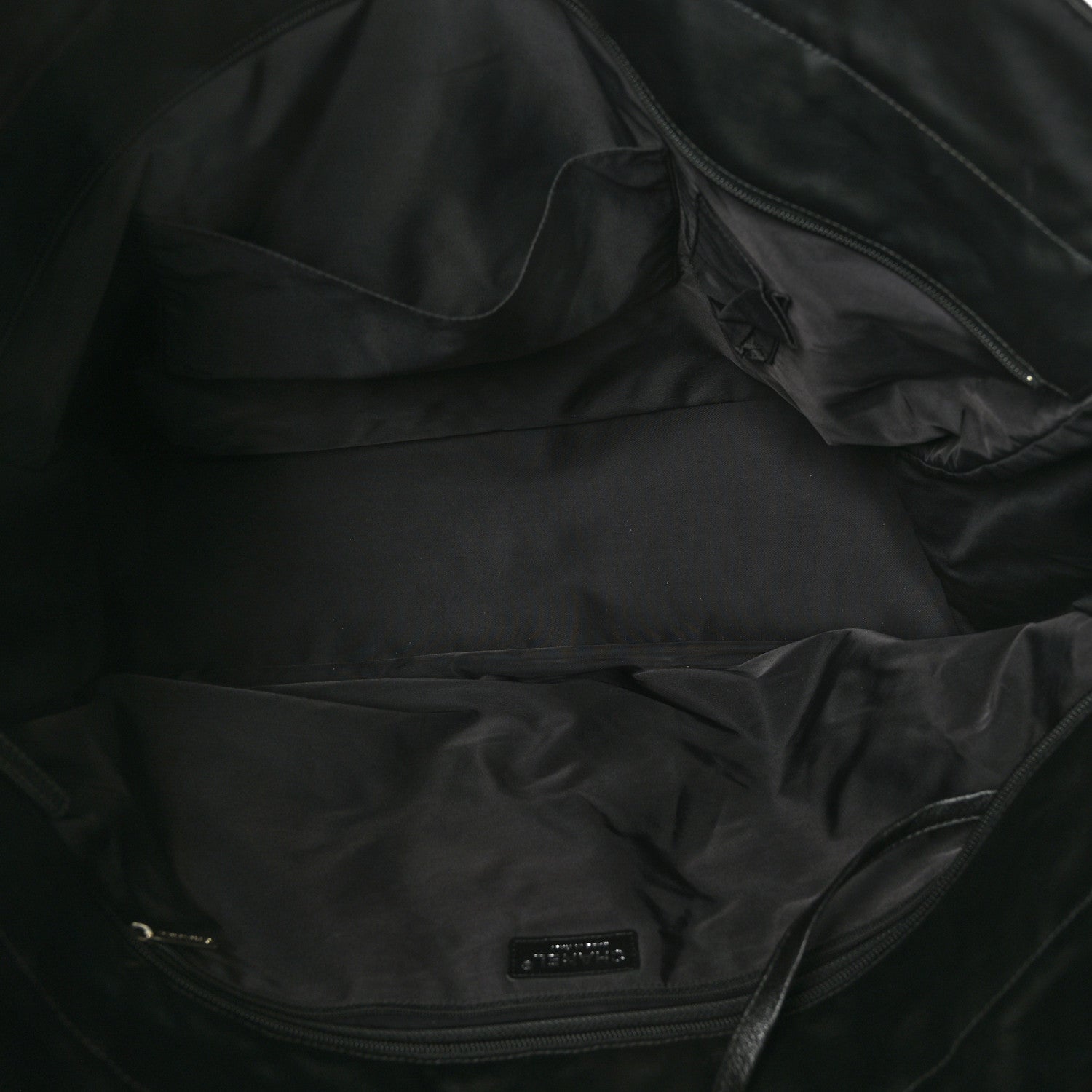 Chanel Coated Canvas Stitched XL Paris Biarritz Tote Black 6 of 13