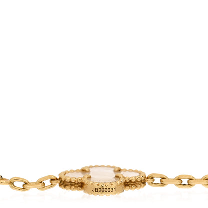 Van Cleef & Arpels 18K Yellow Gold Mother of Pearl 10 Motifs Vintage Alhambra Necklace 6 of 6