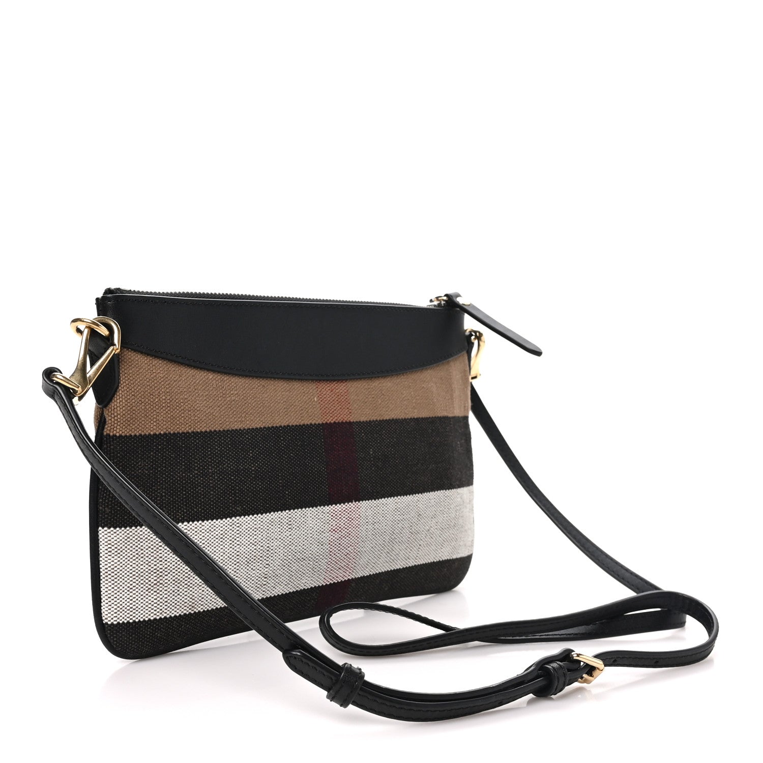 Burberry House Check Derby Peyton Crossbody Clutch Bag Black 2 of 8