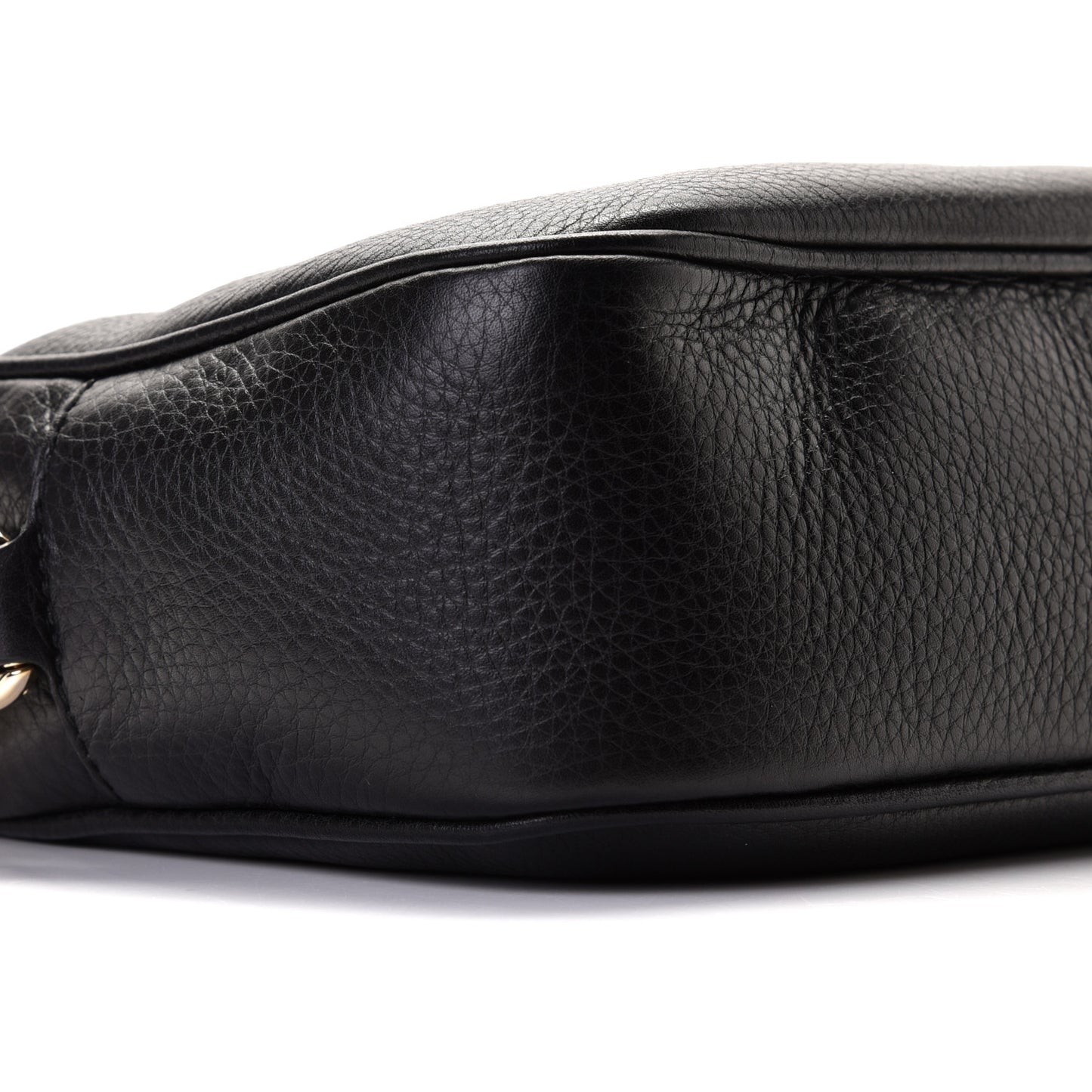 Pebbled Calfskin Small Soho Disco Bag Black