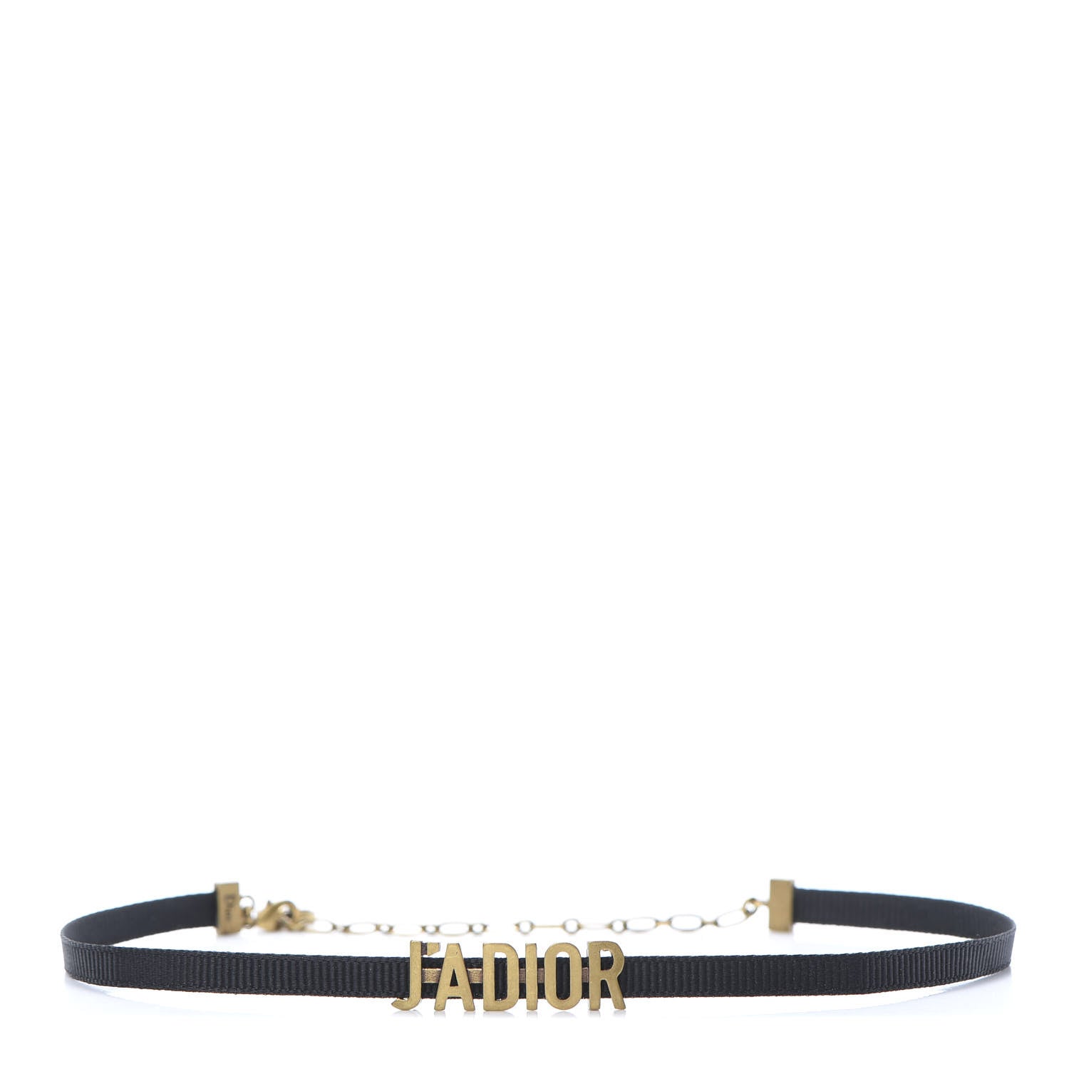 Christian Dior Grosgrain Ribbon J'Adior Logo Choker Necklace Black 1 of 4