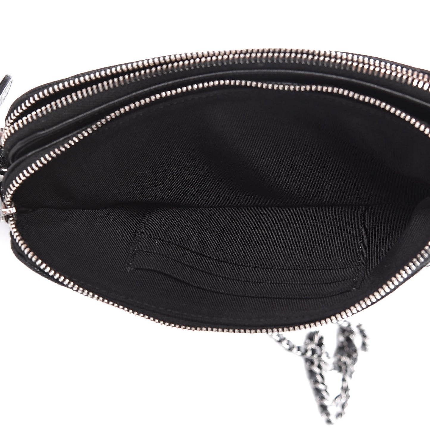 Caviar Quilted Small Clutch With Chain Black