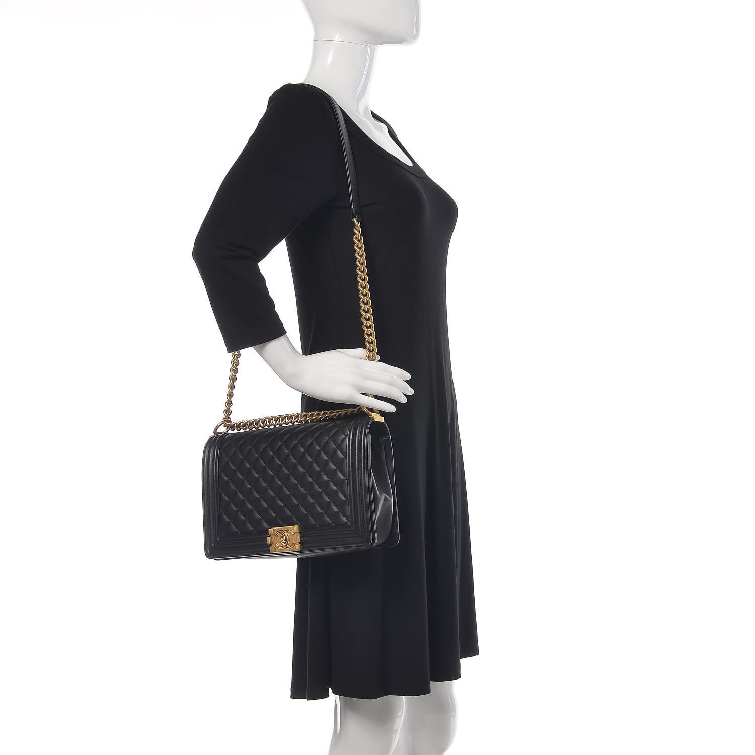Chanel Calfskin Quilted New Medium Boy Flap Black 2 of 10