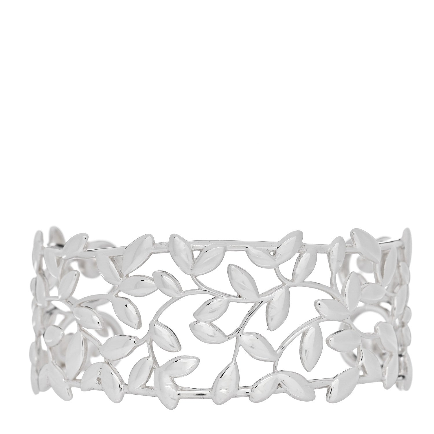 Tiffany Sterling Silver Paloma Picasso Olive Leaf Cuff Bracelet 1 of 3
