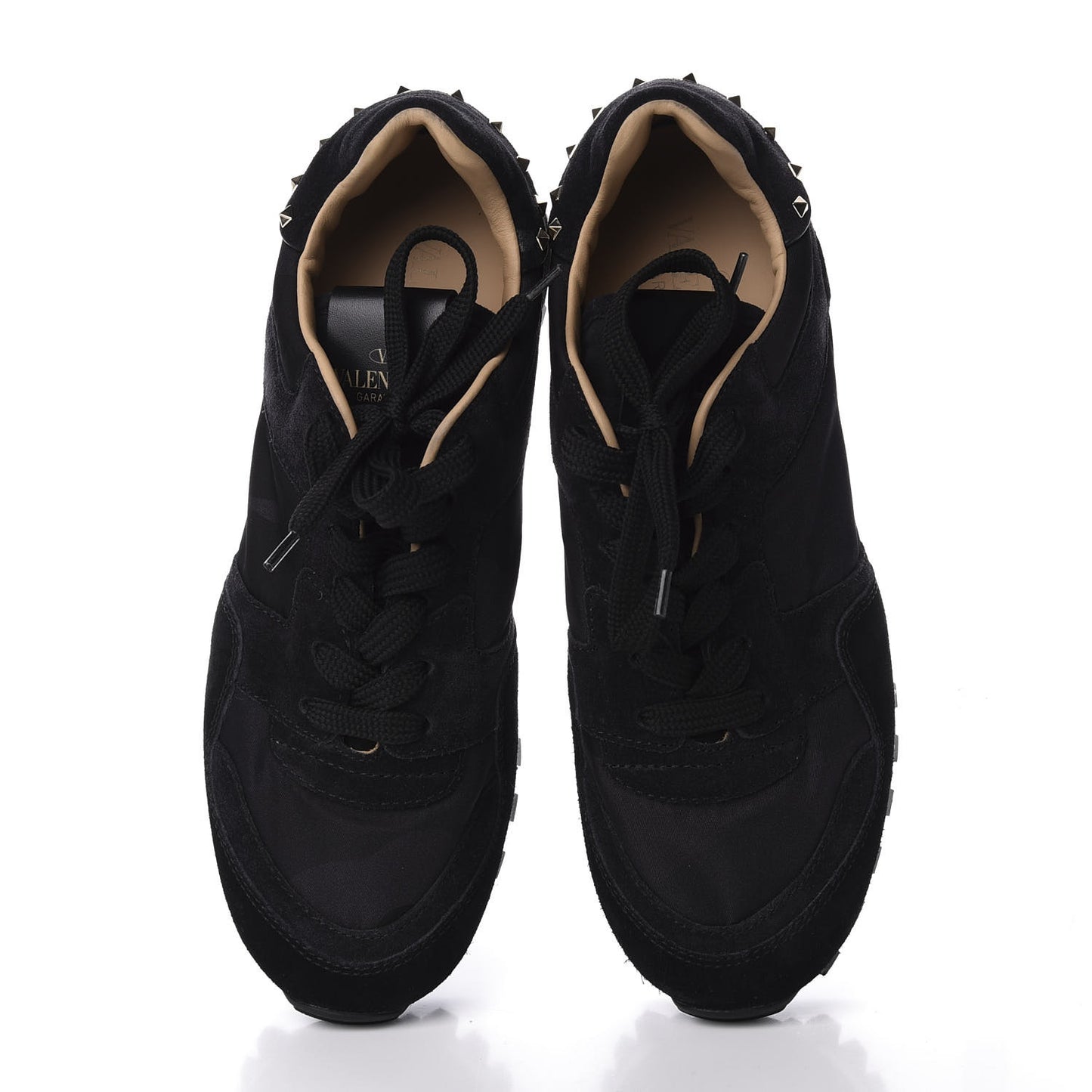 Suede Nylon Camouflage Womens Soul Rockstud Sneakers 38 Black