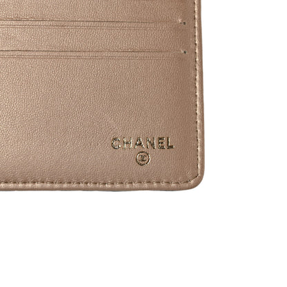 Chanel Lambskin Embossed Camellia Large Gusset Flap Wallet Black 6 of 7