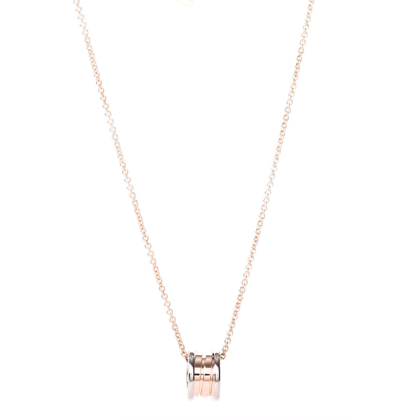 18K Rose White Gold B.Zero1 Pendant Necklace