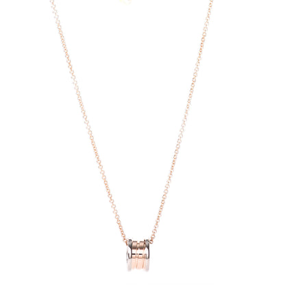Bulgari 18K Rose White Gold B.Zero1 Pendant Necklace 1 of 5