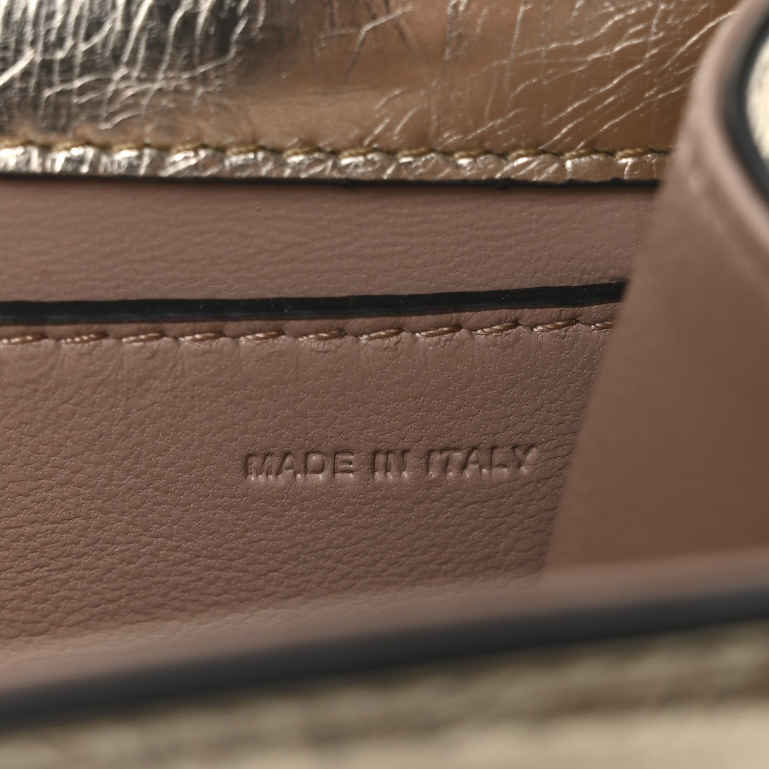 Valentino Garavani Metallic Crackle Effect Calfskin Vlogo Small Loco Shoulder Bag Platino 7 of 10