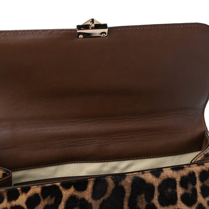 Valentino Garavani Calf Hair Leopard Print Large Glam Lock Rockstud Flap 11 of 13