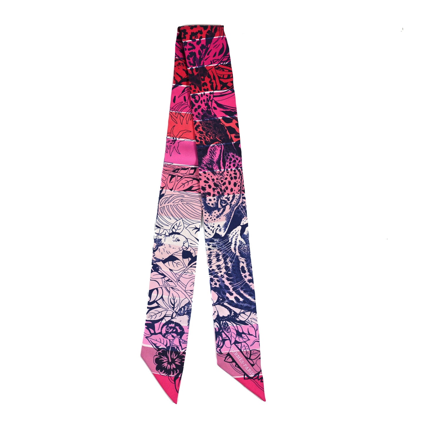 Silk Jungle Love Rainbow Twilly Rose Vif Encre White