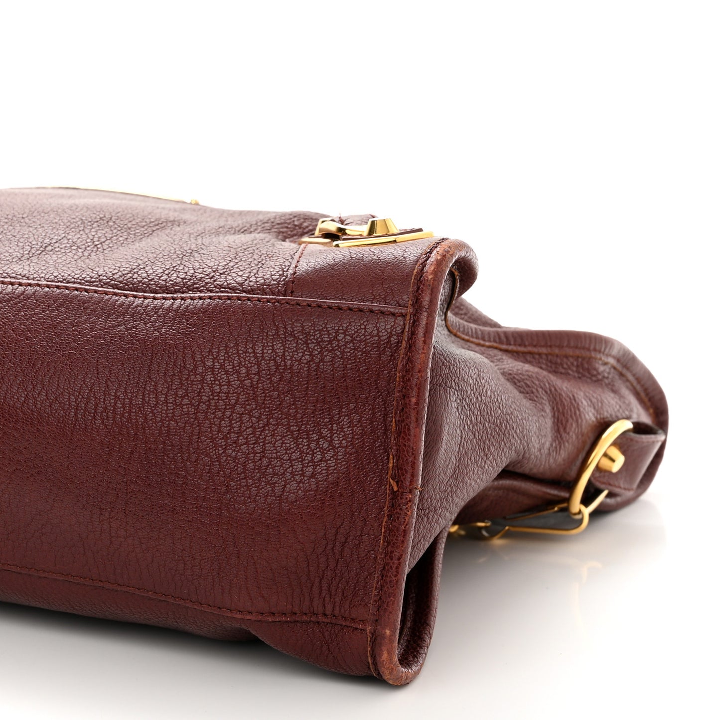 Chevre Gold Metallic Edge Hardware City Bordeaux