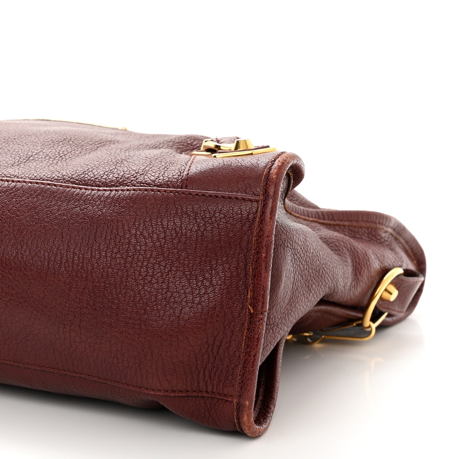 Balenciaga Chevre Gold Metallic Edge Hardware City Bordeaux 10 of 13