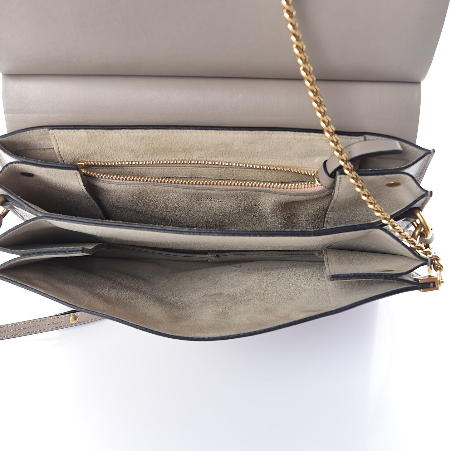Smooth Calfskin Suede Rainbow Patchwork Medium Faye Shoulder Bag Motty Grey