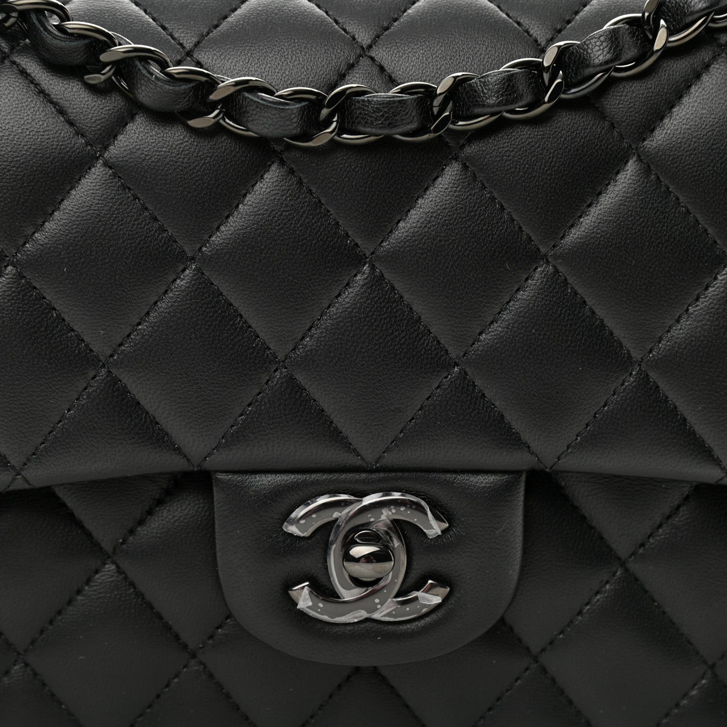 Chanel Lambskin Quilted Medium Double Flap So Black 8 of 10