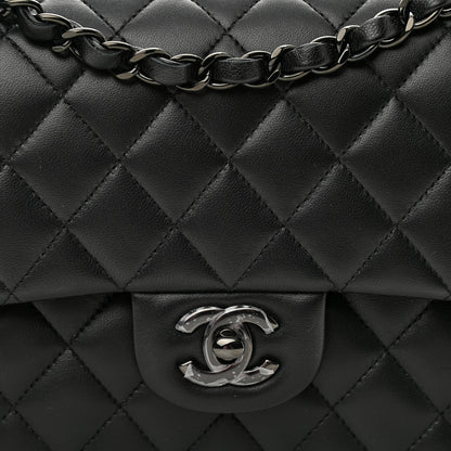 Chanel Lambskin Quilted Medium Double Flap So Black 8 of 10