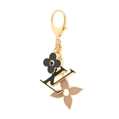 Louis Vuitton Metal Enamel Fleur De Monogram Bag Charm Dore 1 of 3
