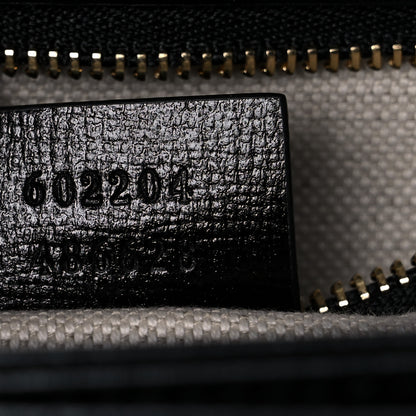 Gucci Textured Calfskin Geometric Print Horsebit 1955 Shoulder Bag Black Multicolor 7 of 11