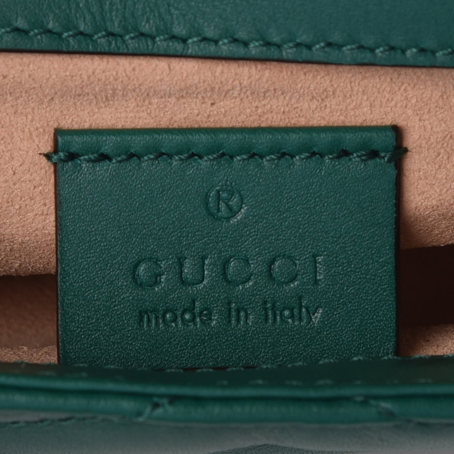 Calfskin Matelasse Super Mini GG Marmont Shoulder Bag Emerald Green