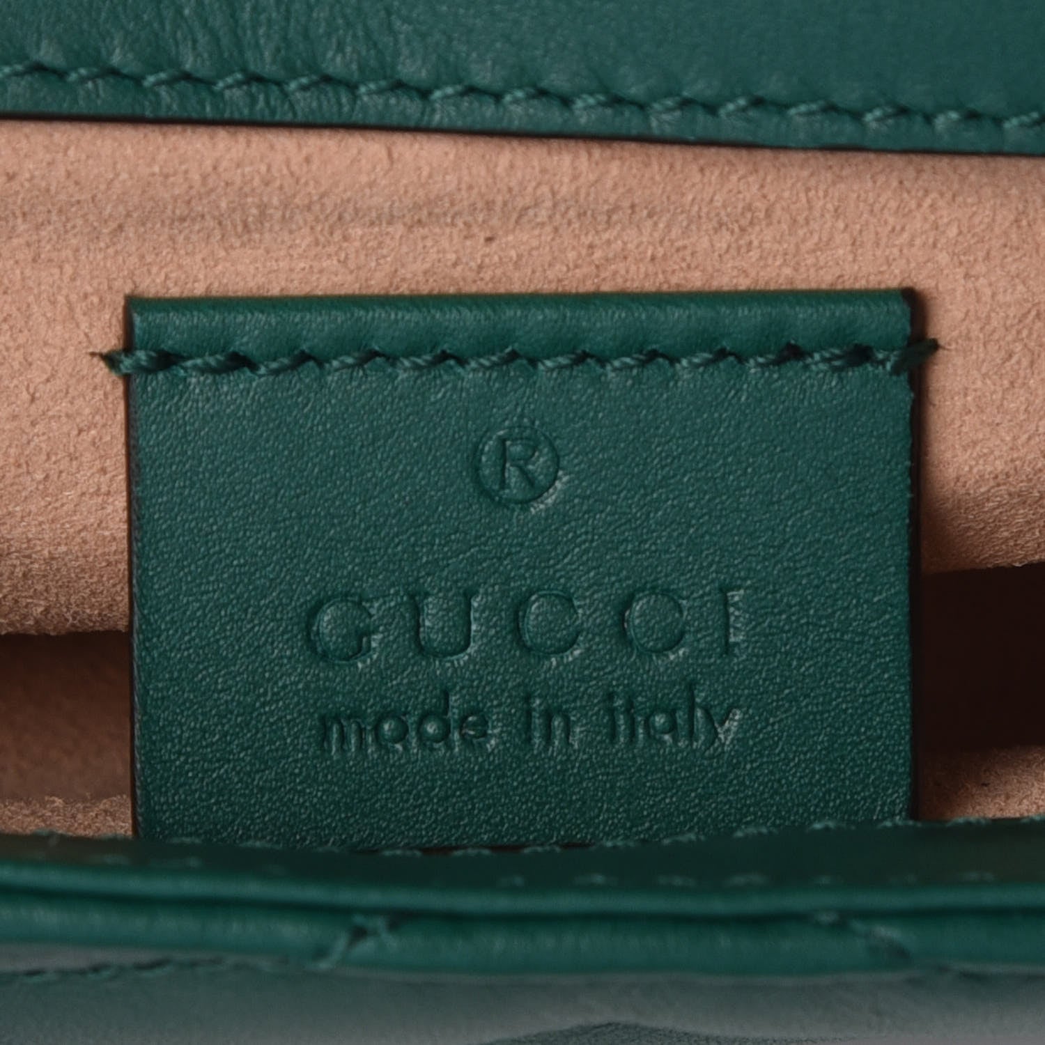 Gucci Calfskin Matelasse Super Mini GG Marmont Shoulder Bag Emerald Green 6 of 9