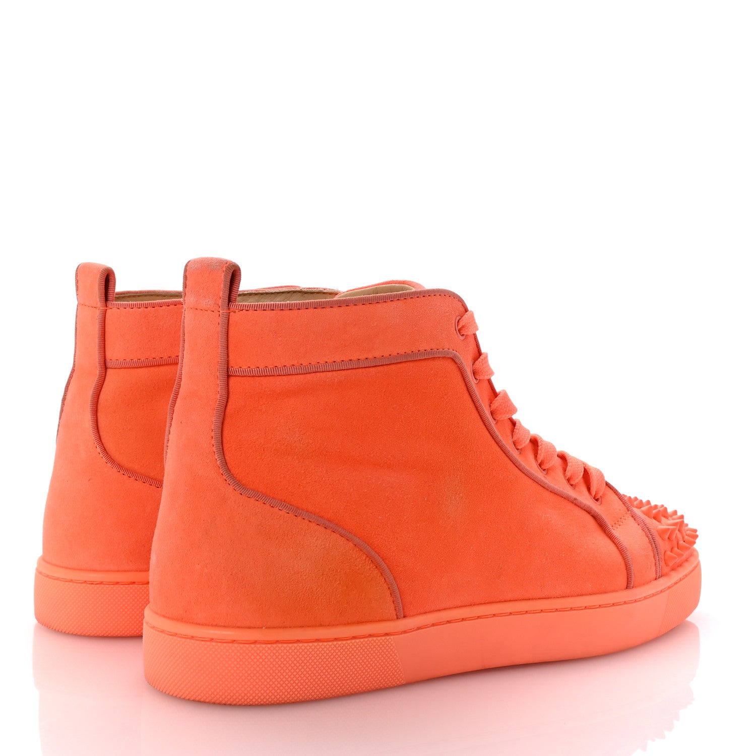Christian Louboutin Veau Velours Mens Louis Orlato Flat Spikes Sneakers 42 Melon May 5 of 8
