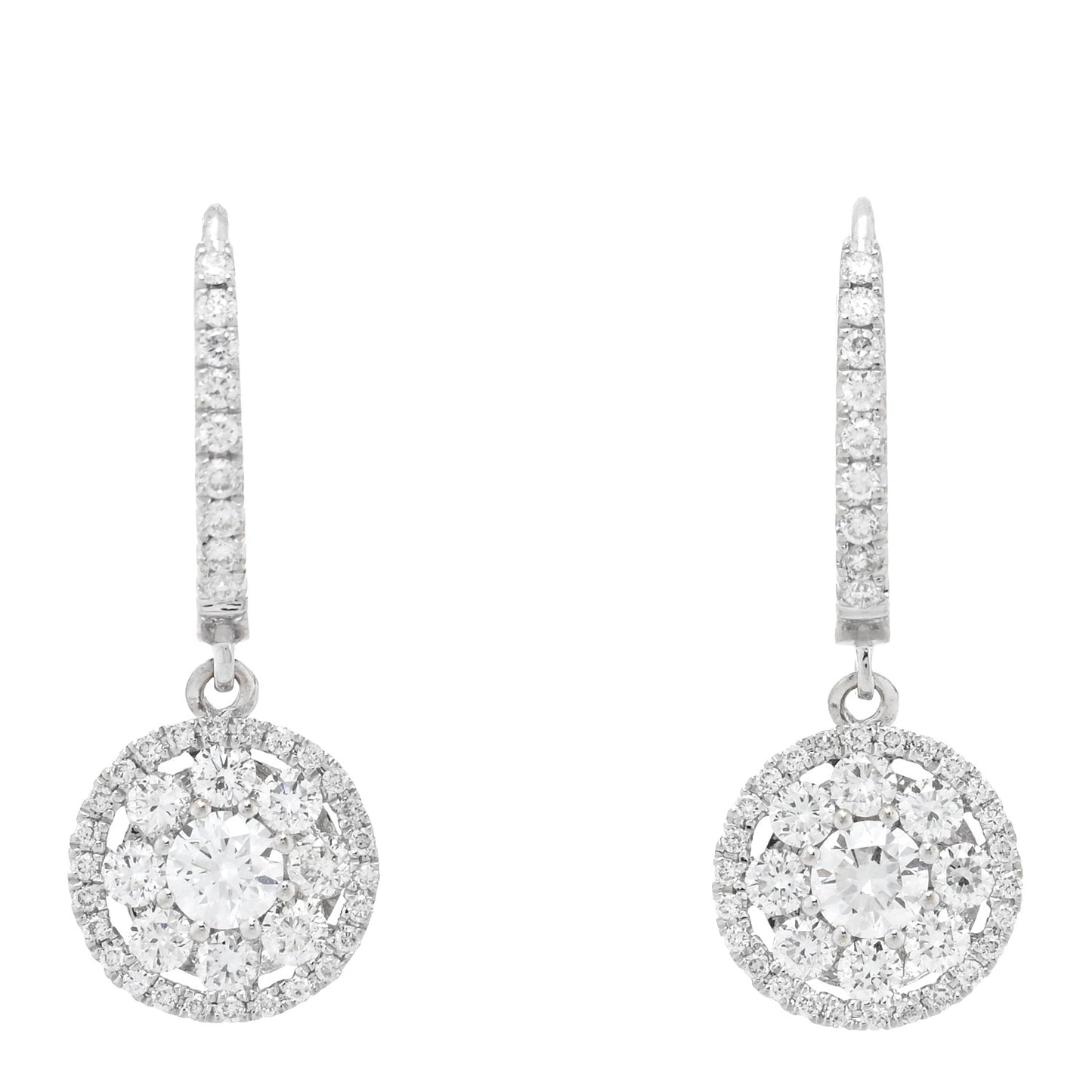 18K White Gold Diamond Drop Earrings