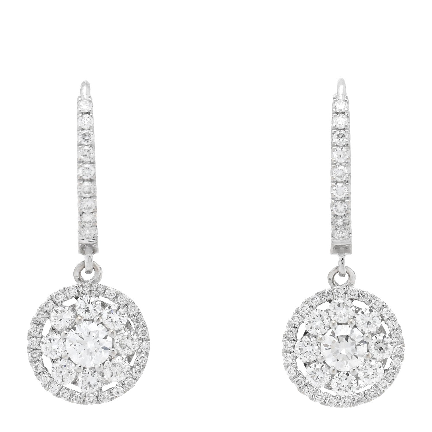 Roberto Coin 18K White Gold Diamond Drop Earrings 1 of 4