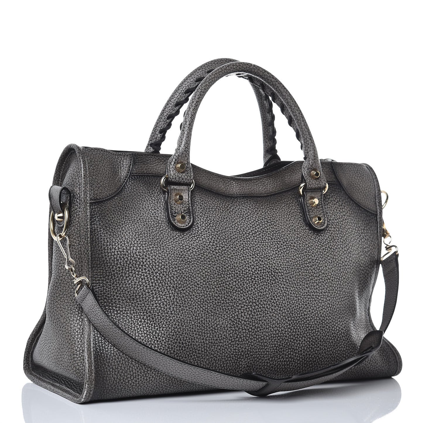Grained Calfskin Classic Gold Hardware City Ombre Grey Gradient