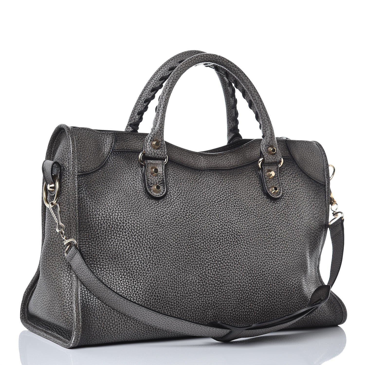 Balenciaga Grained Calfskin Classic Gold Hardware City Ombre Grey Gradient 3 of 10
