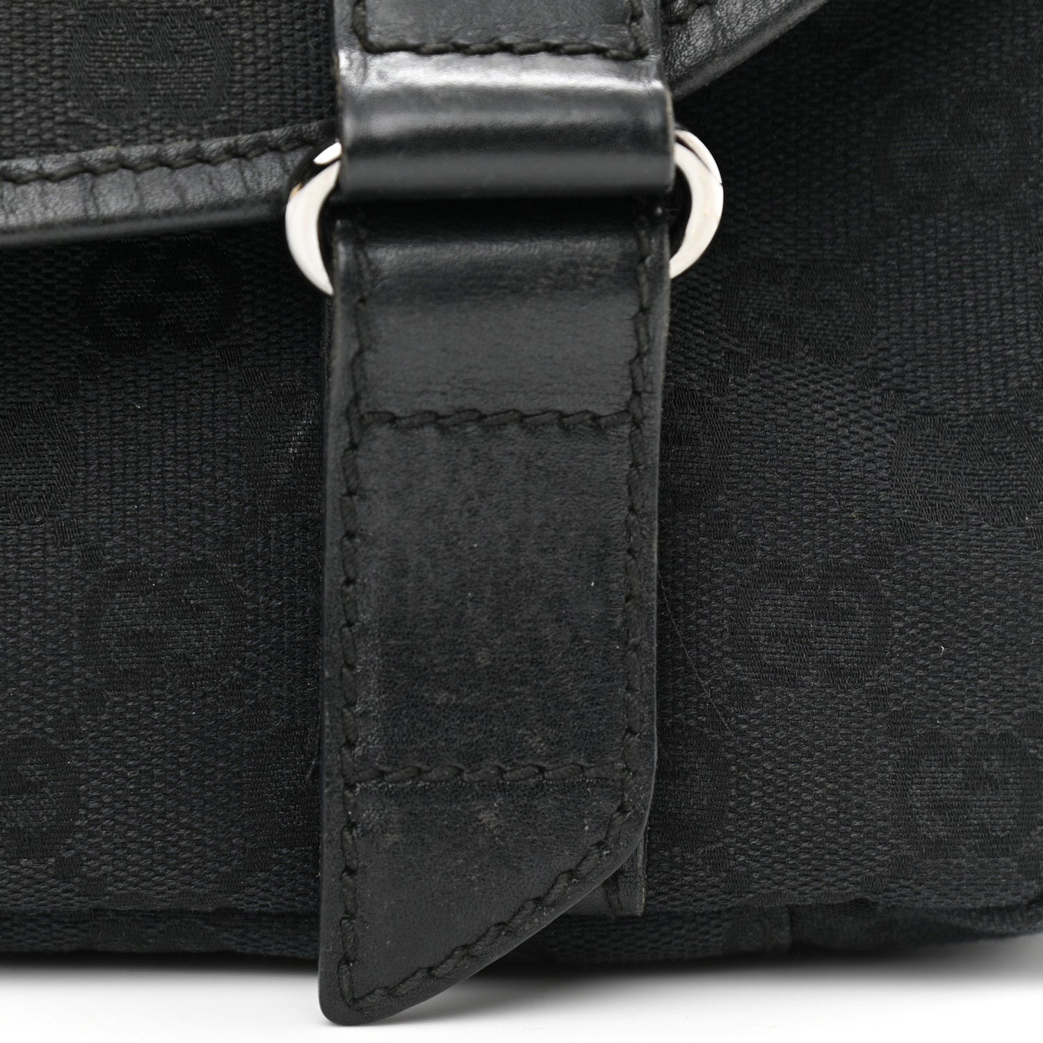 Gucci Monogram Small Double Buckle Flap Messenger Bag Black 16 of 16