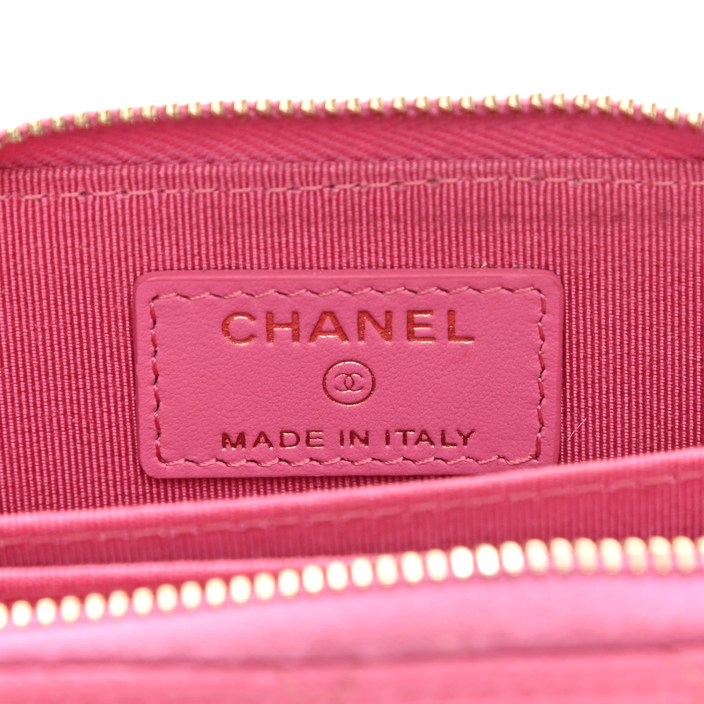 Caviar Quilted Zip Coin Purse Pink