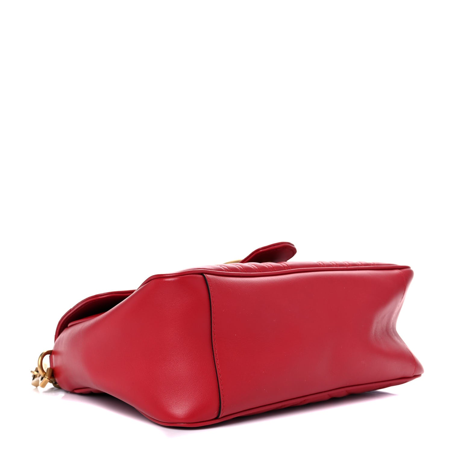 Gucci Calfskin Matelasse Small GG Marmont Top Handle Shoulder Bag Hibiscus Red 4 of 14