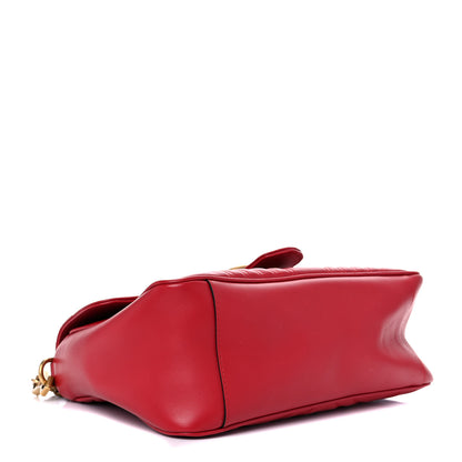 Gucci Calfskin Matelasse Small GG Marmont Top Handle Shoulder Bag Hibiscus Red 4 of 14