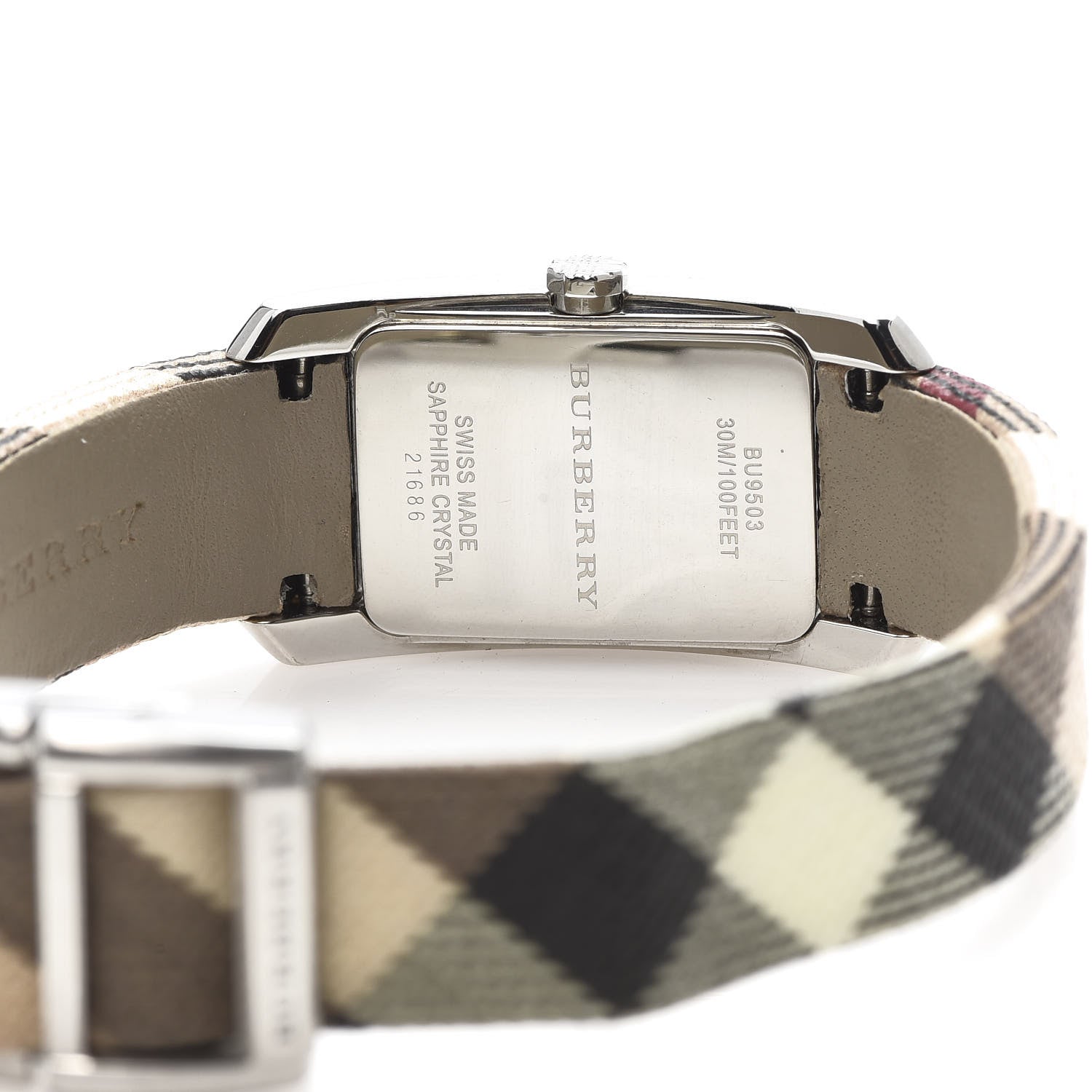 Burberry Stainless Steel Calfskin 20mm Heritage Nova Check Quartz Watch BU9503 5 of 8