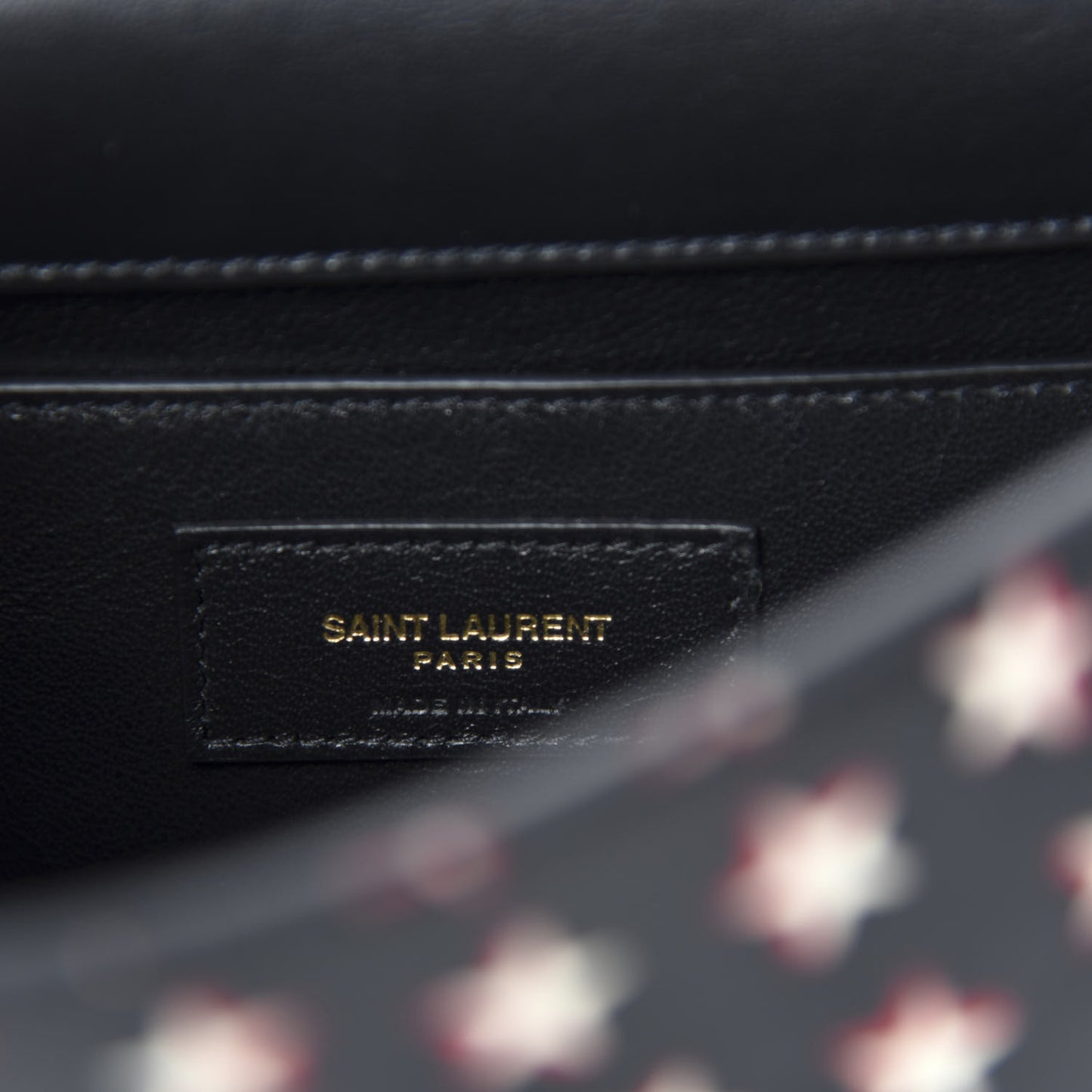 Smooth Calfskin Star Print Small Spontini Saddle Bag Black Ivory Red