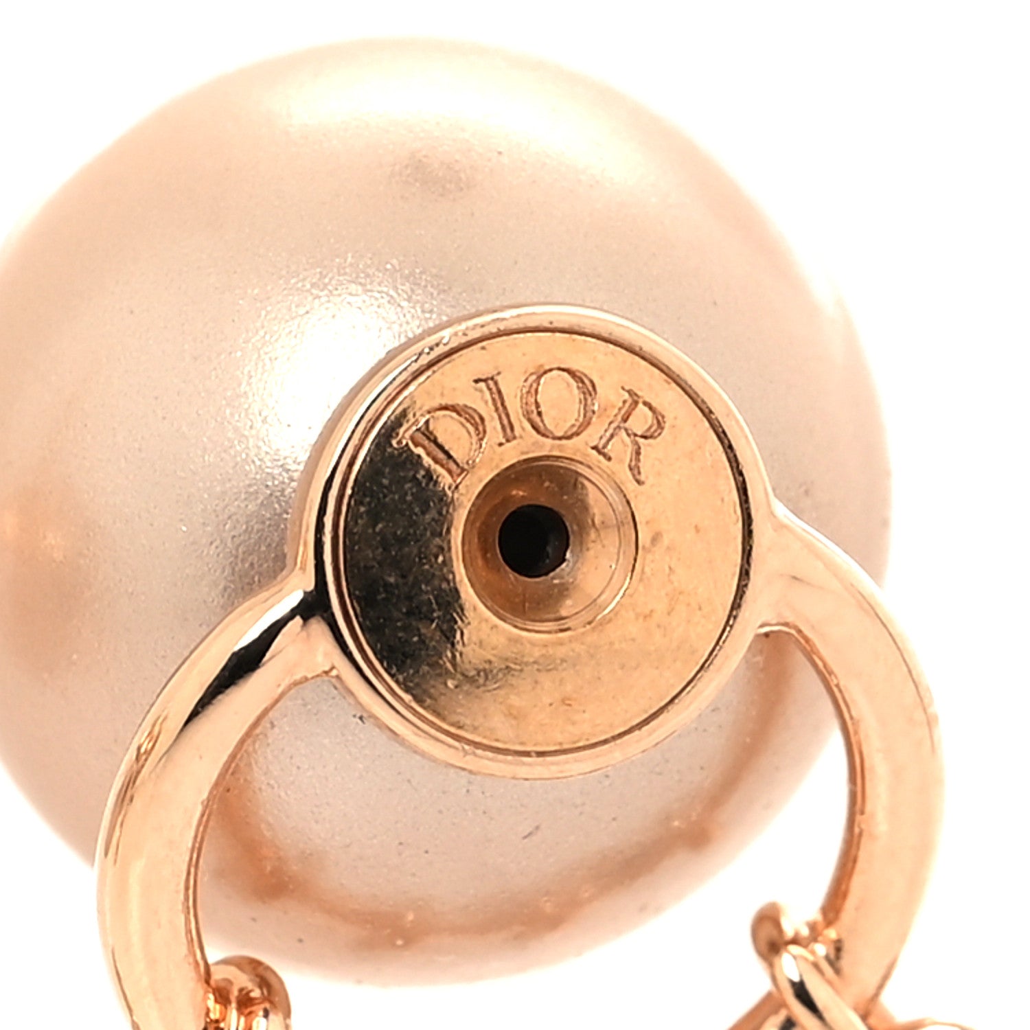 Christian Dior Pearl Crystal Tribal Logo Charms Earrings Rose Gold 4 of 5