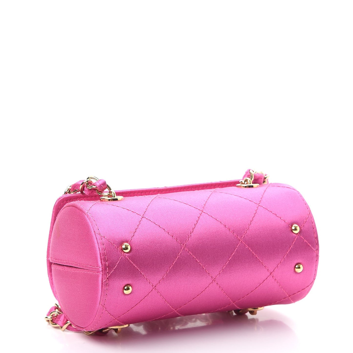 Satin Quilted Evening Bag Fuchsia