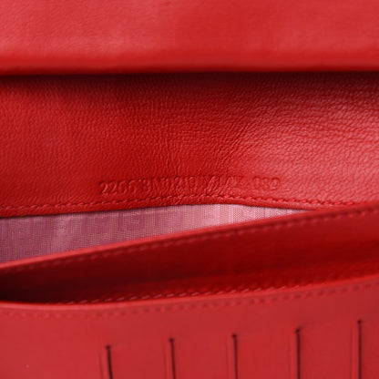 Fendi Nappa Logo Embossed Long Wallet on Chain Rosso 10 of 11