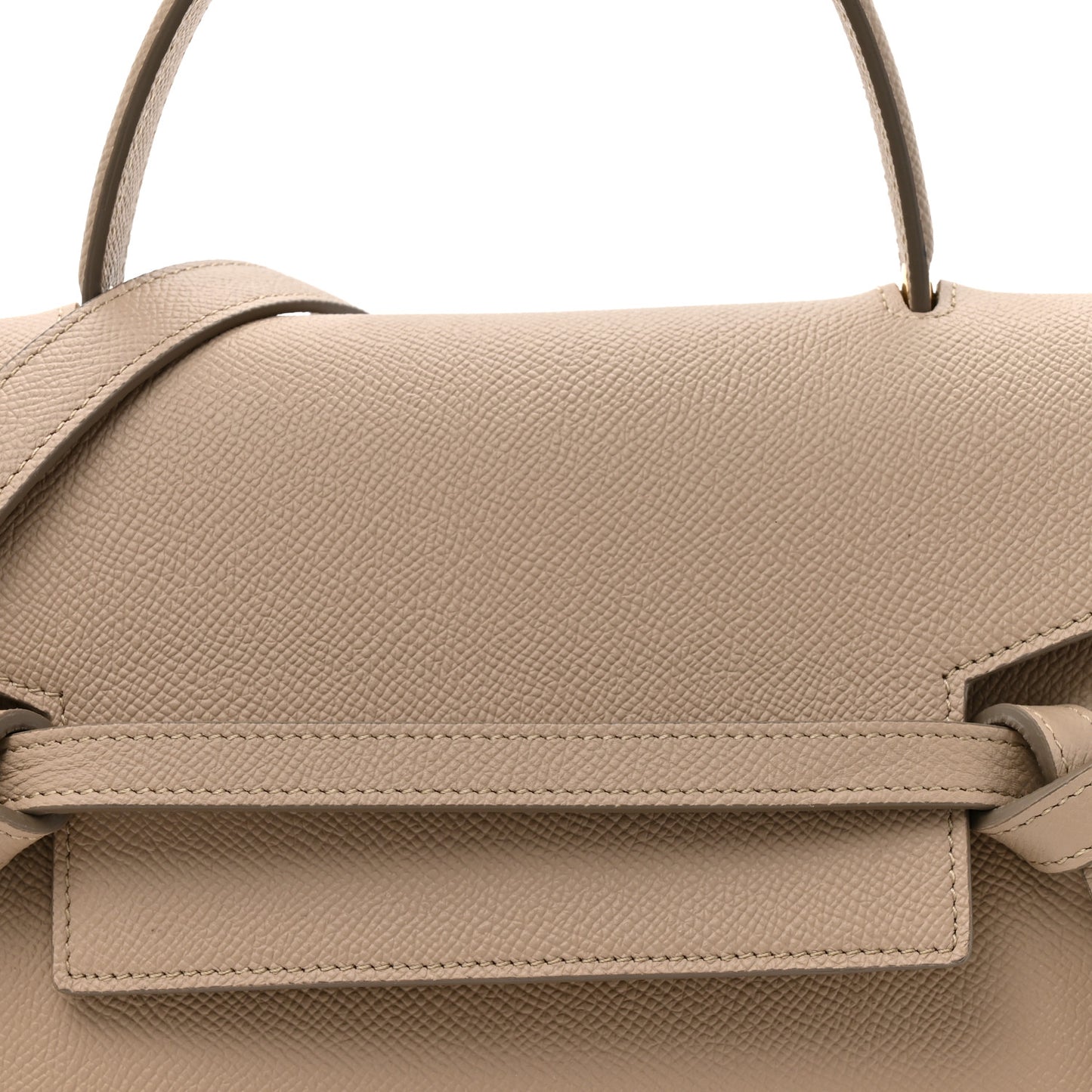 Grained Calfskin Micro Belt Bag Light Taupe