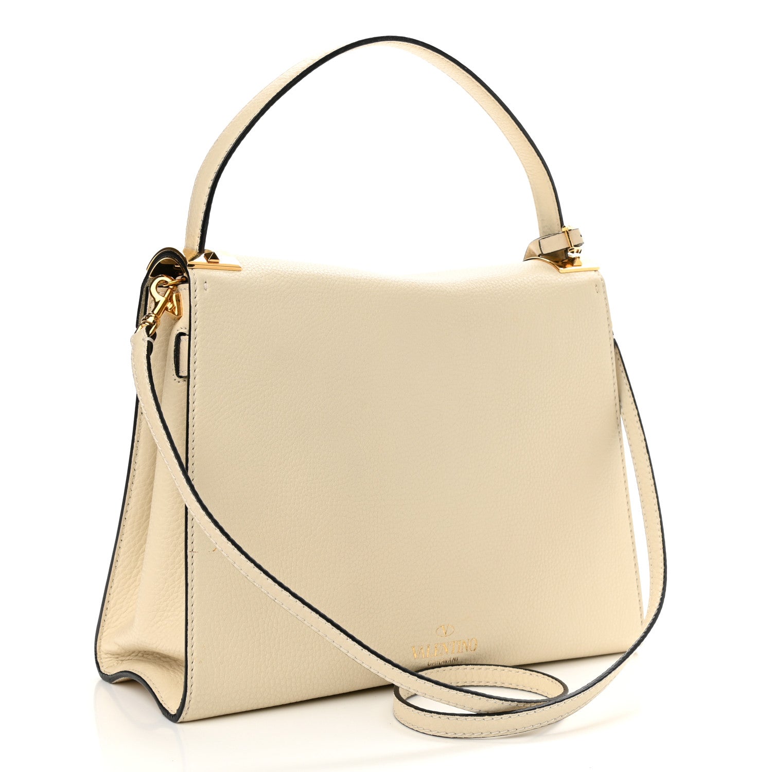 Valentino Garavani Grained Calfskin Medium My Rockstud Frame Bag Light Ivory 3 of 12