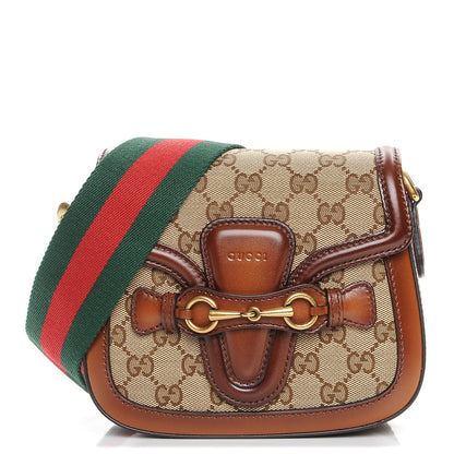 Gucci Monogram Small Lady Web Shoulder Bag Beige Cuir 1 of 7