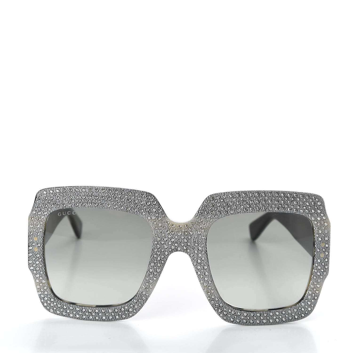 Gucci Crystal Square Frame Sunglasses GG0048S Grey 2 of 8