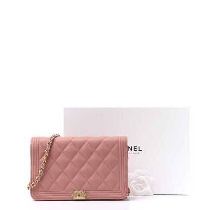 Chanel Caviar Quilted Boy Wallet On Chain WOC Light Pink 11 of 11