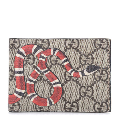 Gucci GG Supreme Monogram Kingsnake Bi-Fold Wallet Beige 1 of 7