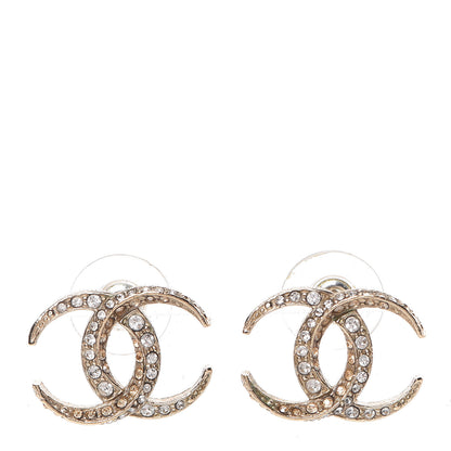 Chanel Crystal CC Moon Earrings Gold 1 of 7