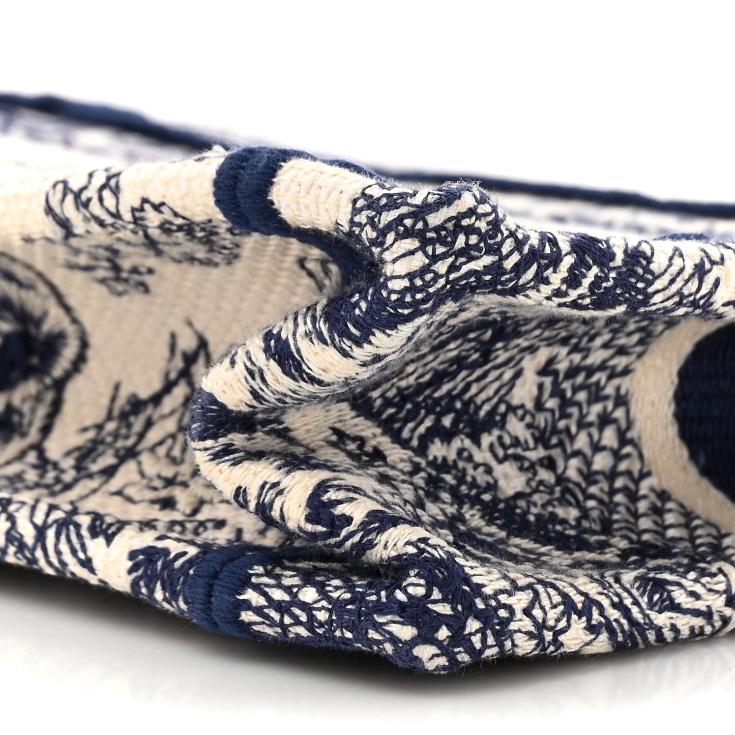 Canvas Embroidered Mini Toile De Jouy Book Tote Blue