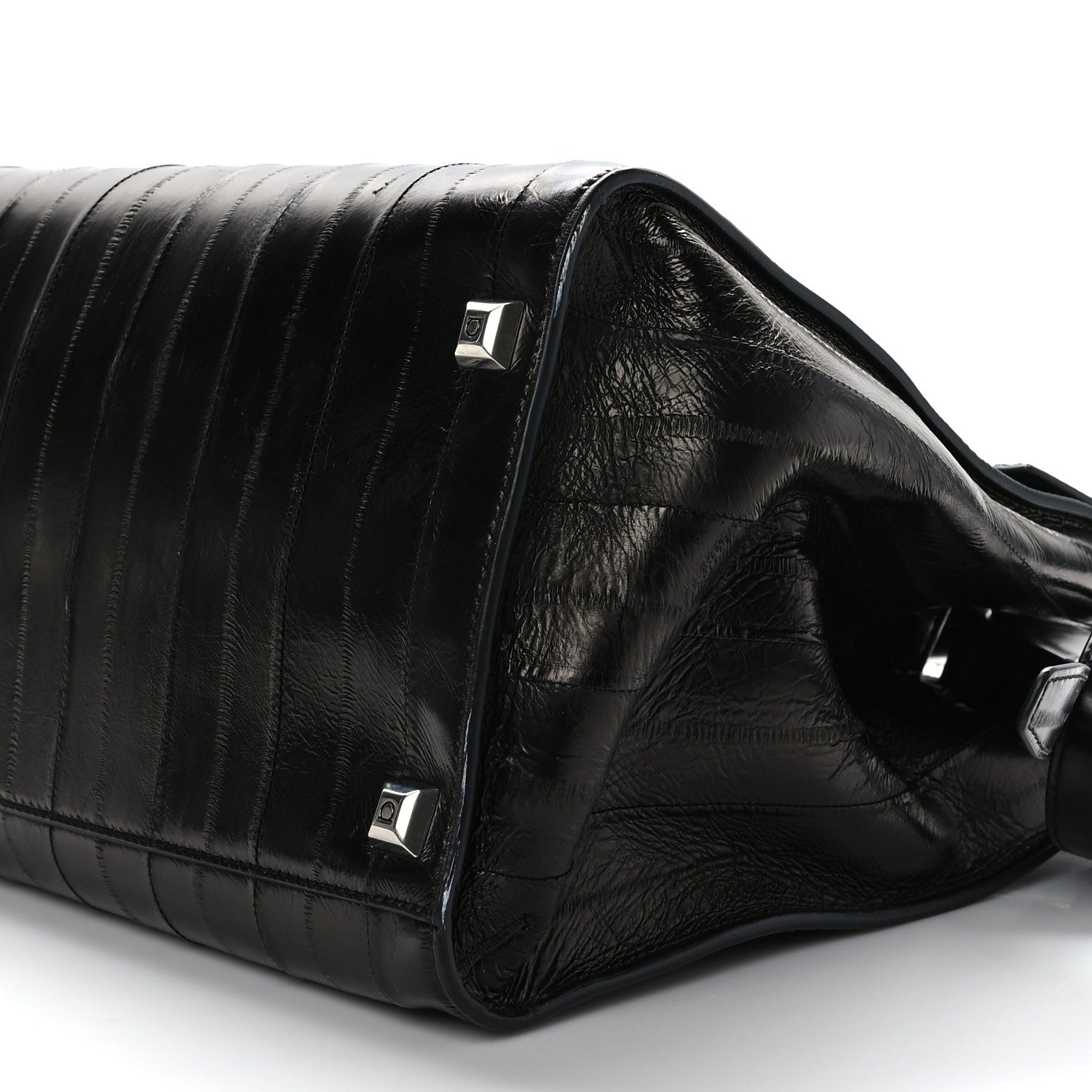 Salvatore Ferragamo Eel Large Studio Bag Black 1350268 – FASHIONPHILE