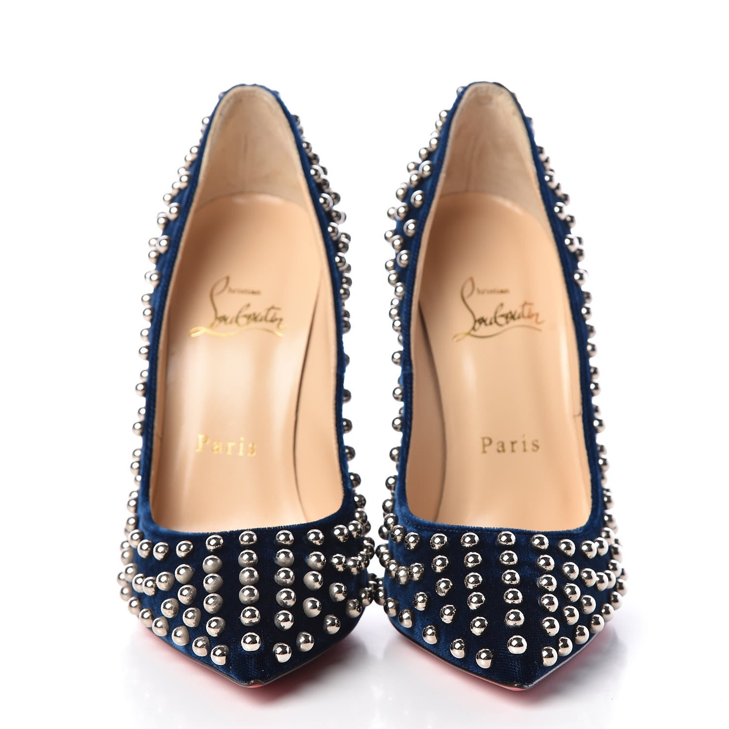 Christian Louboutin Velvet Specchio Billy 120 Spikes Pumps 36 Silver Eclipse 2 of 9